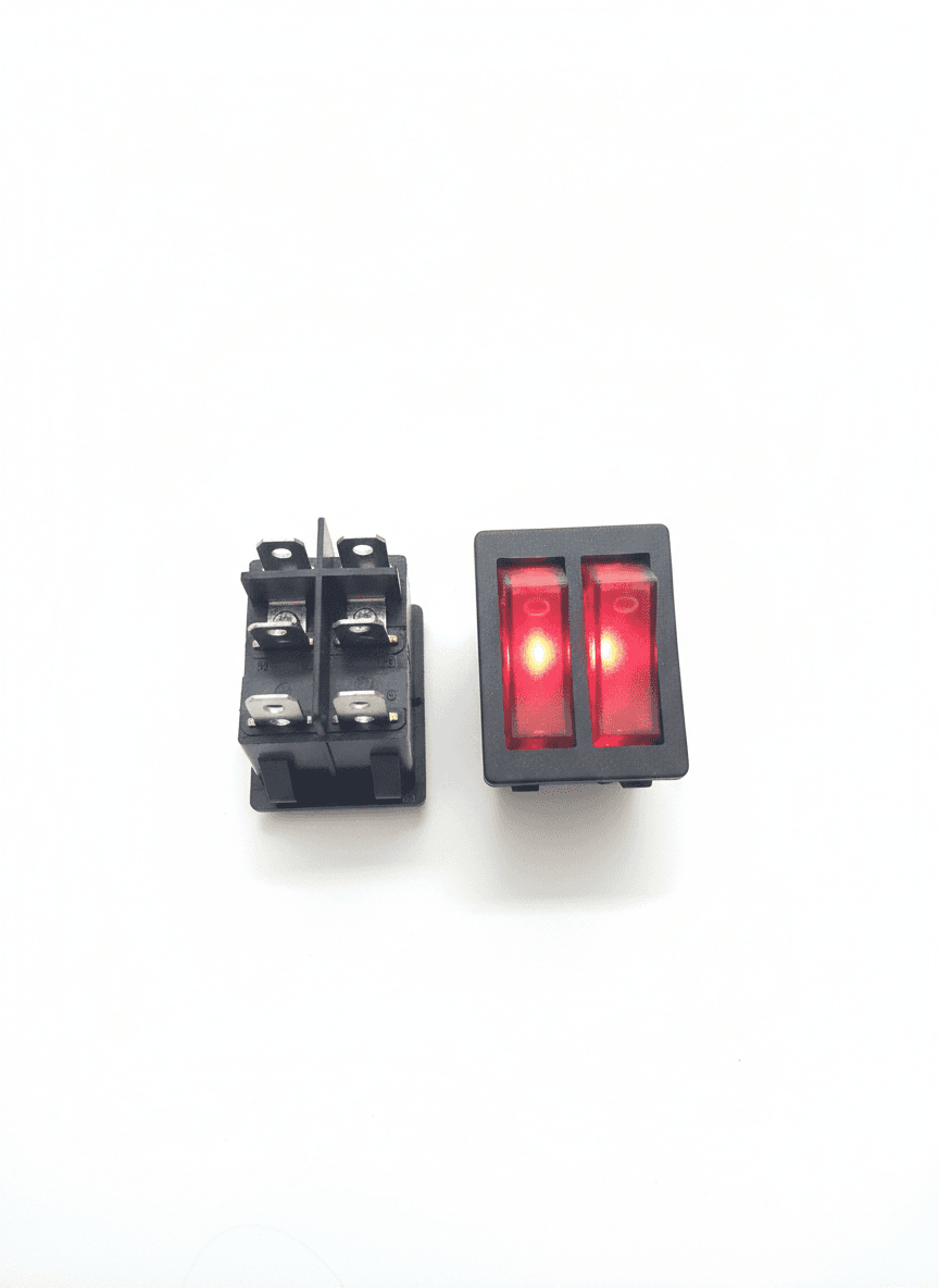 Bouton / Interrupteur à bascule rouge à deux canaux DPDT 6 broches 20A 250VAC
